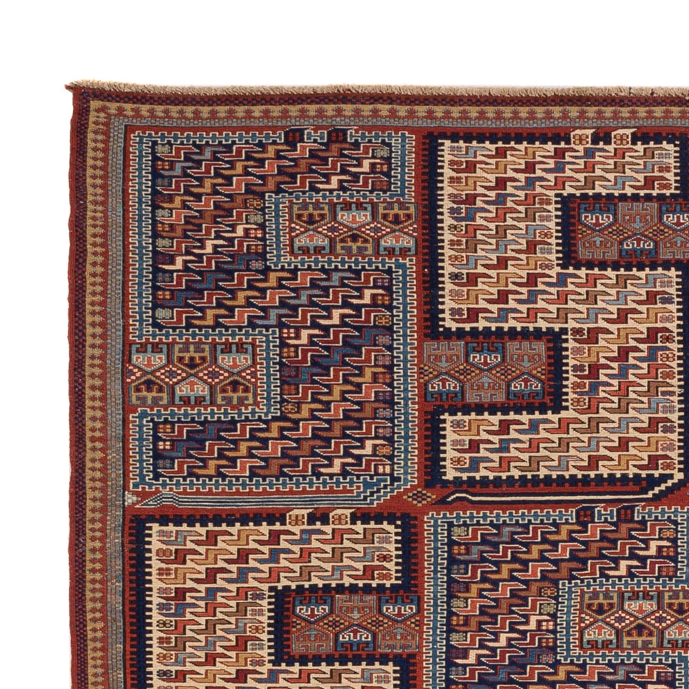 Tapete Kelim - Oriental - Soumak - 212 x 170 cm - multicolorido