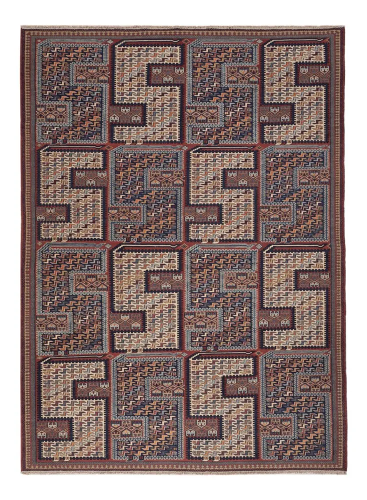 Tapete Kelim - Oriental - Soumak - 214 x 155 cm - bege escuro