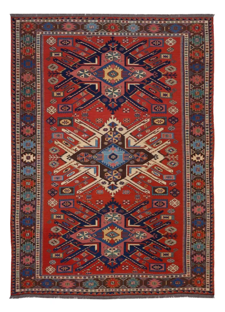 Tapete Kelim - Oriental - Soumak - 292 x 218 cm - vermelho
