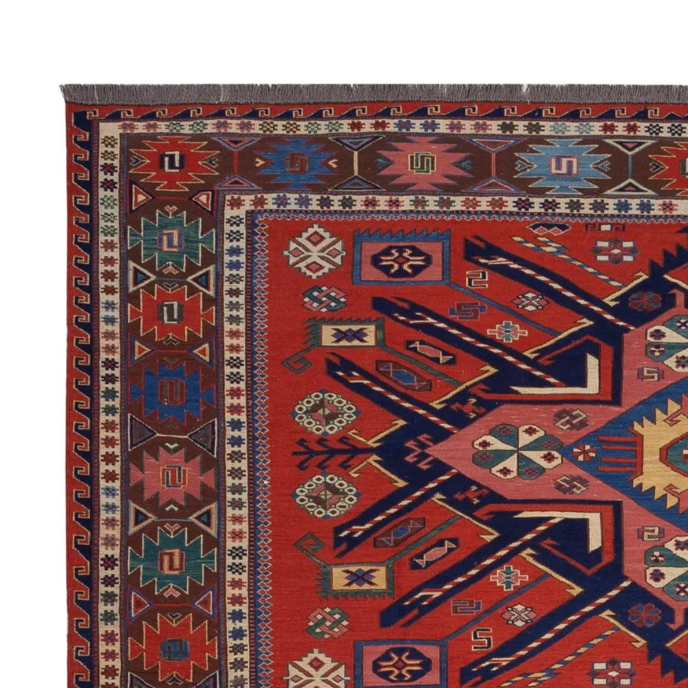 Tapete Kelim - Oriental - Soumak - 292 x 218 cm - vermelho