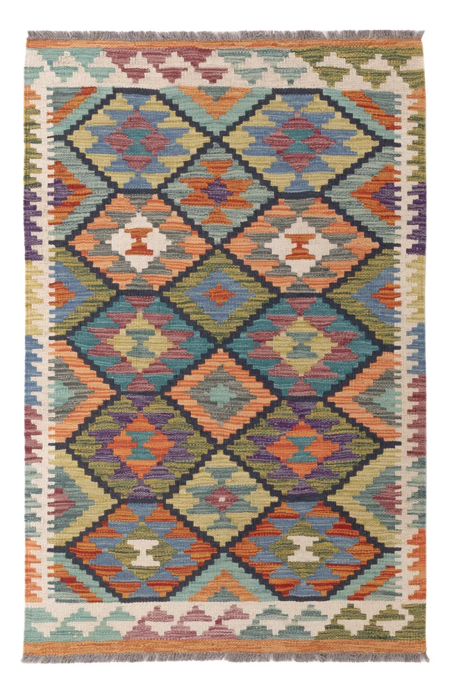 Tapete Kelim - Splash - 124 x 81 cm - multicolorido