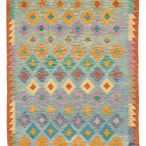 Tapete Kelim - Splash - 180 x 136 cm - azul claro