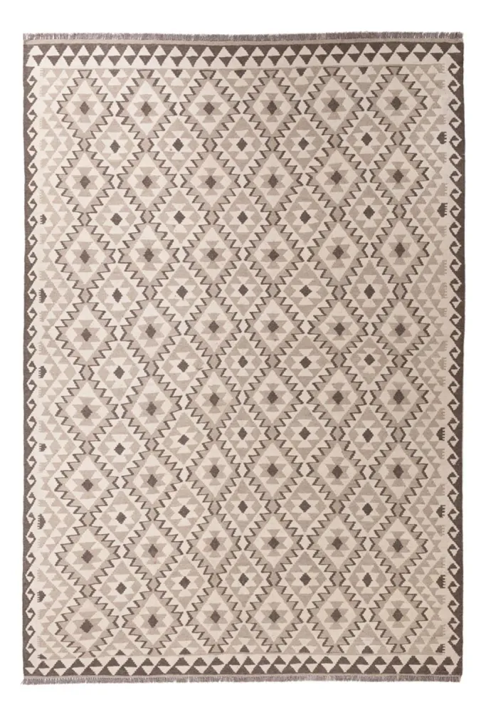 Tapete Kelim - Splash - 290 x 202 cm - cinzento claro