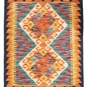 Tapete Kelim - Splash - 85 x 62 cm - multicolorido