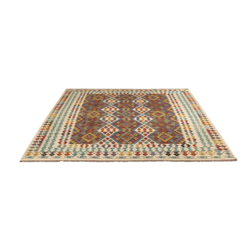 Tapete Kelim - Splash praç - 207 x 203 cm - multicolorido