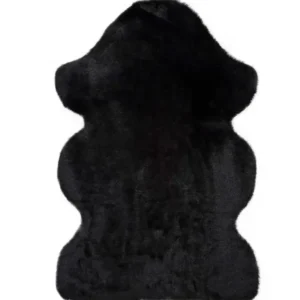 Tapete lavável em forma Fox Liso Preto
