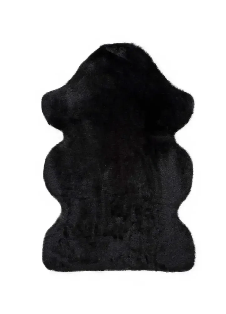 Tapete lavável em forma Fox Liso Preto