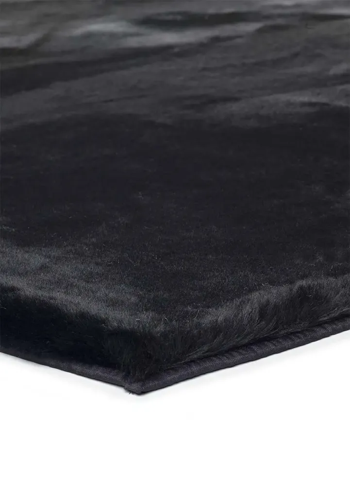 Tapete lavável em forma Fox Liso Preto
