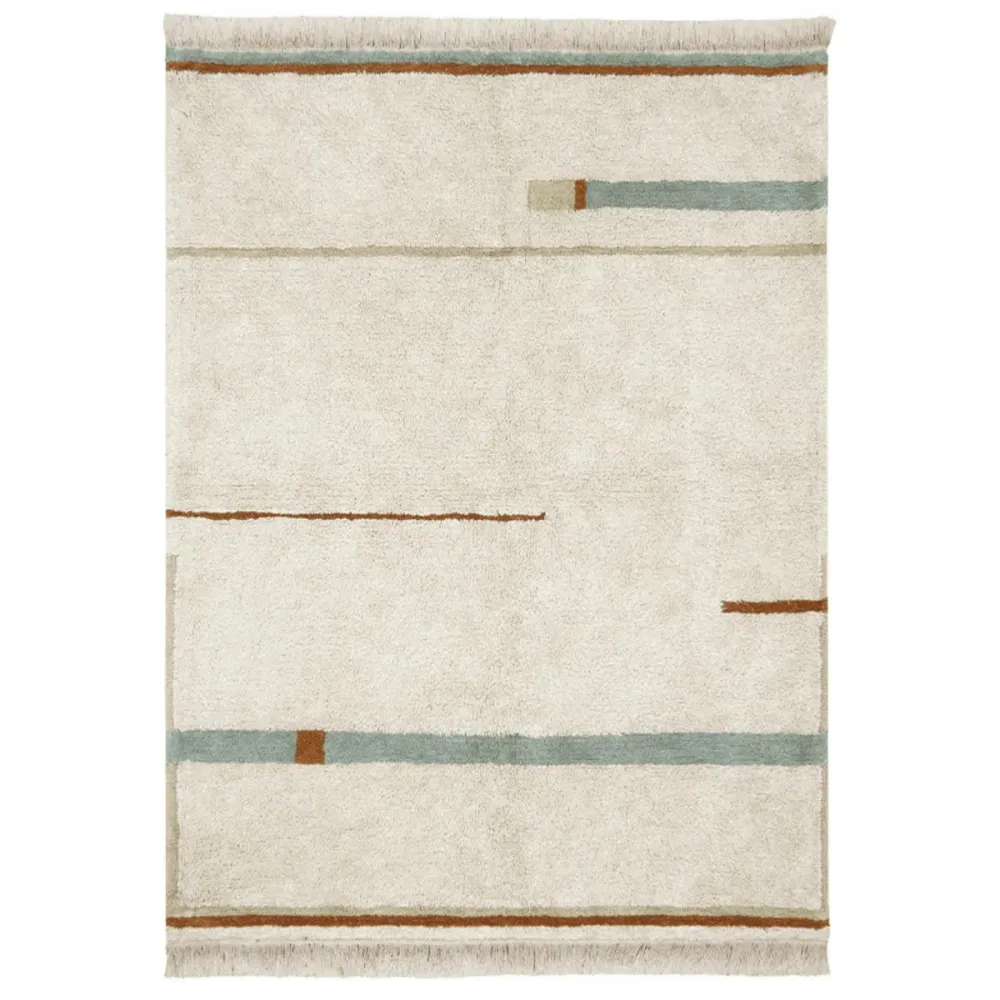 Tapete Lavável Lanes Vintage Azul 140 X 200 Cm