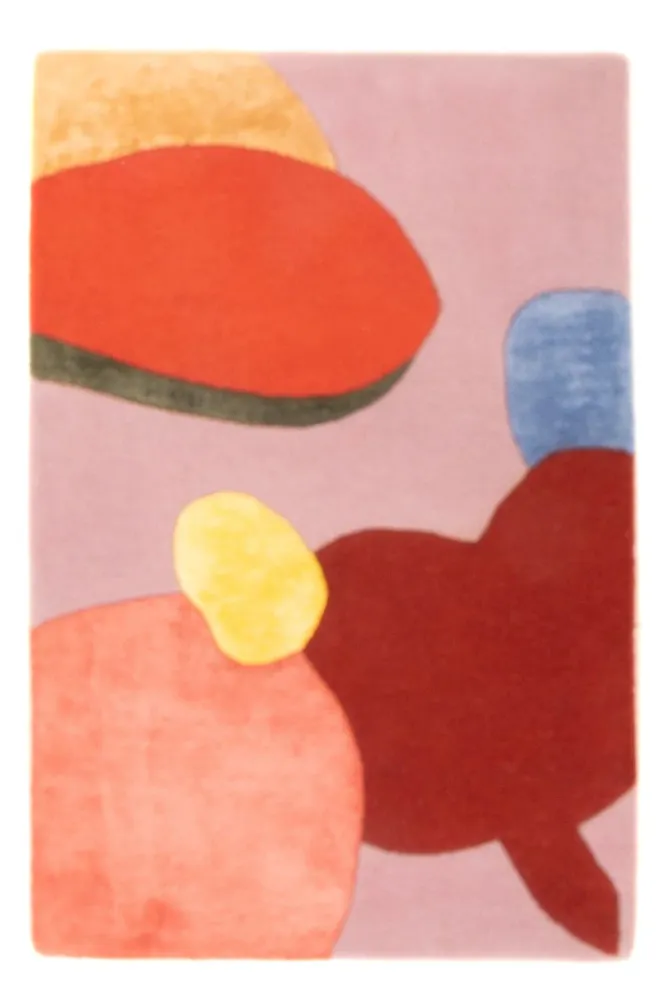 Tapete de lã - 92 x 62 cm - multicolorido