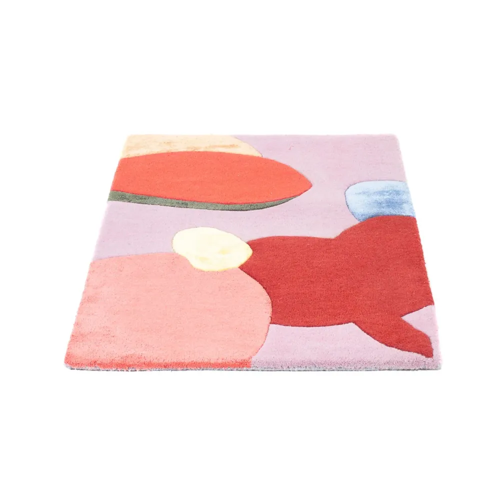 Tapete de lã - 92 x 62 cm - multicolorido