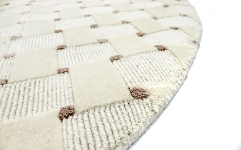Tapete Nepal ronda - 150 x 150 cm - bege