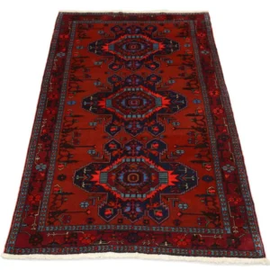 Tapete Oriental - 207 x 121 cm - vermelho escuro