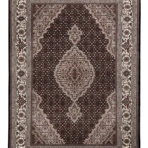 Tapete Oriental - Tabriz - 196 x 141 cm - cinzento escuro