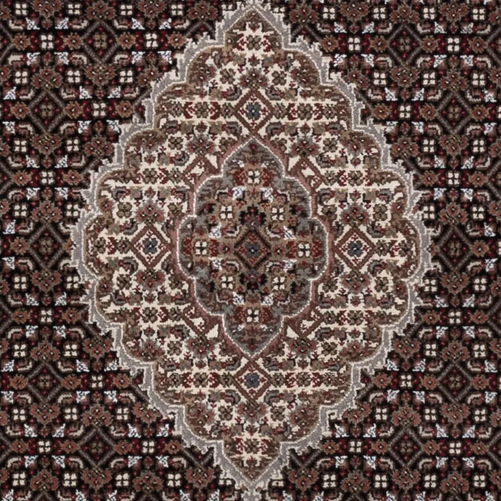 Tapete Oriental - Tabriz - 196 x 141 cm - cinzento escuro