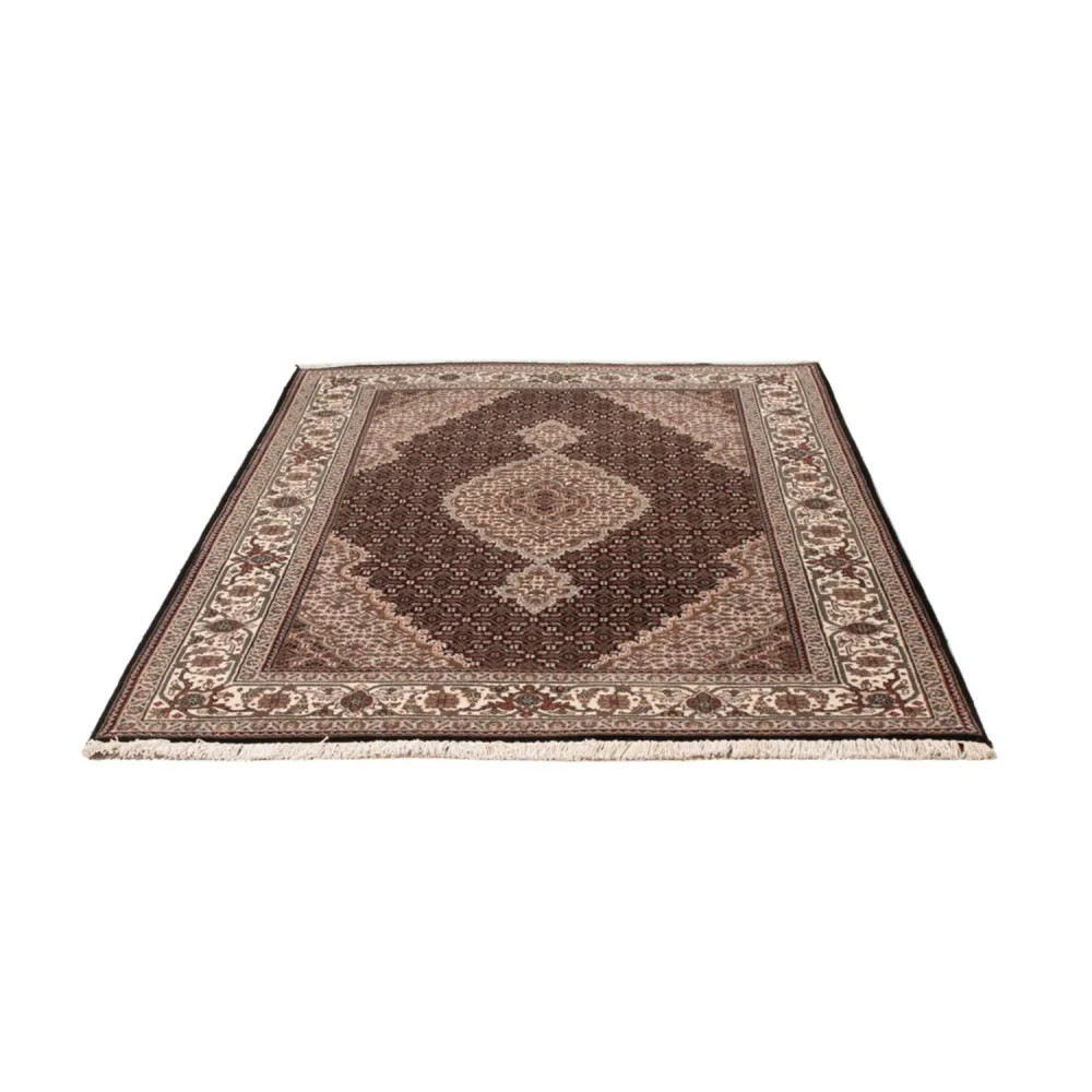 Tapete Oriental - Tabriz - 196 x 141 cm - cinzento escuro