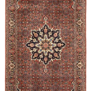 Tapete Persa - Bijar - 135 x 73 cm - vermelho escuro