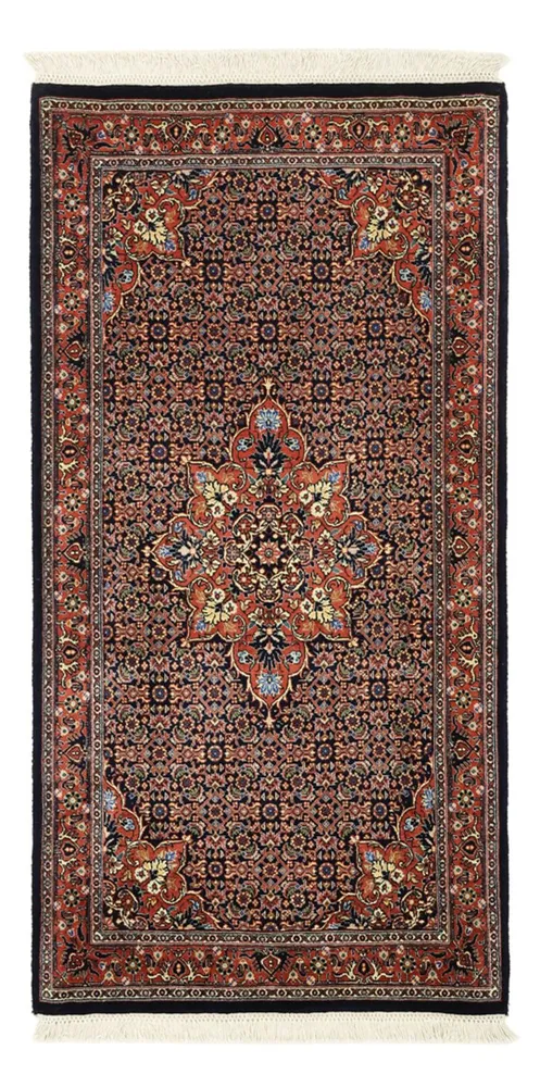 Tapete Persa - Bijar - 144 x 75 cm - vermelho escuro