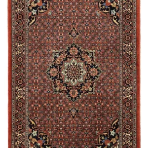 Tapete Persa - Bijar - 147 x 90 cm - vermelho escuro