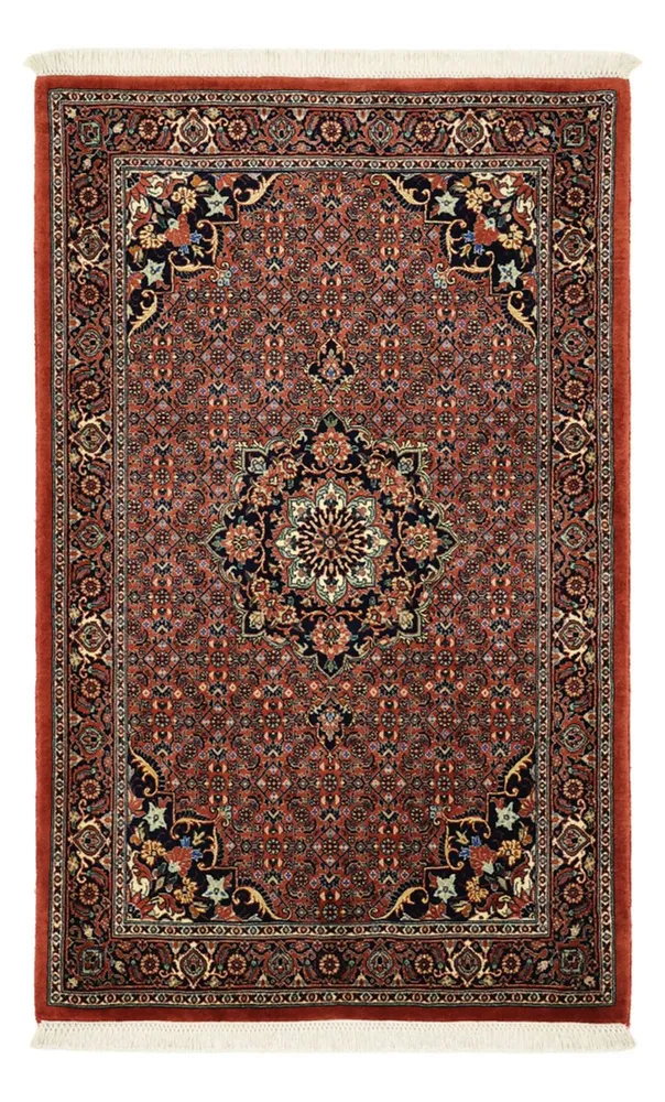 Tapete Persa - Bijar - 147 x 90 cm - vermelho escuro