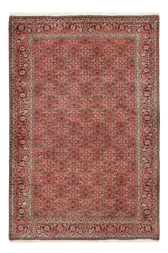 Tapete Persa - Bijar - 195 x 132 cm - vermelho escuro