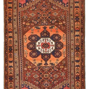 Tapete Persa - Bijar - 210 x 130 cm - vermelho escuro
