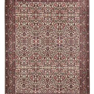 Tapete Persa - Bijar - 400 x 302 cm - bordeaux vermelho
