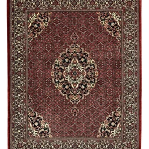 Tapete Persa - Bijar - Real - 194 x 153 cm - vermelho escuro