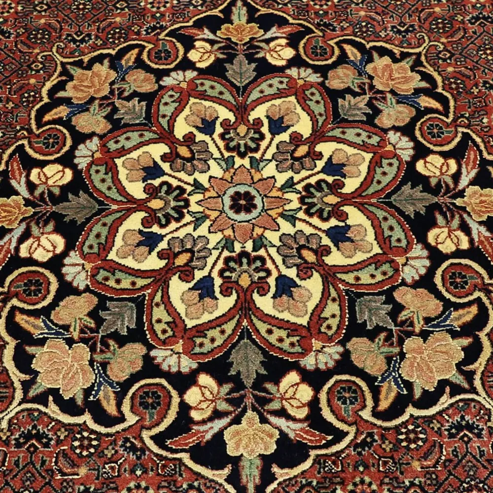 Tapete Persa - Bijar - Real - 198 x 139 cm - vermelho escuro