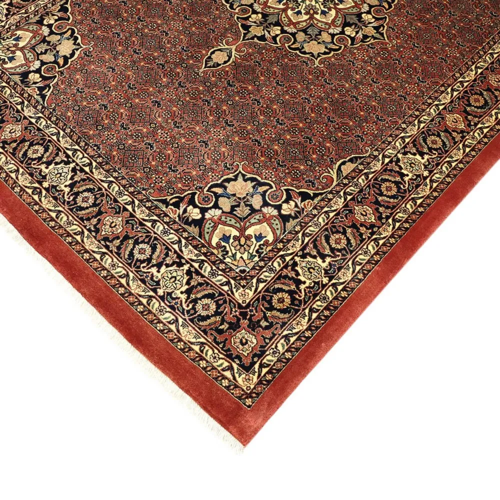 Tapete Persa - Bijar - Real - 198 x 139 cm - vermelho escuro