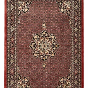Tapete Persa - Bijar - Real - 198 x 139 cm - vermelho escuro