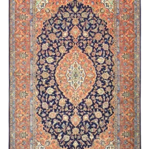 Tapete Persa - Bijar - Real - 220 x 136 cm - azul escuro