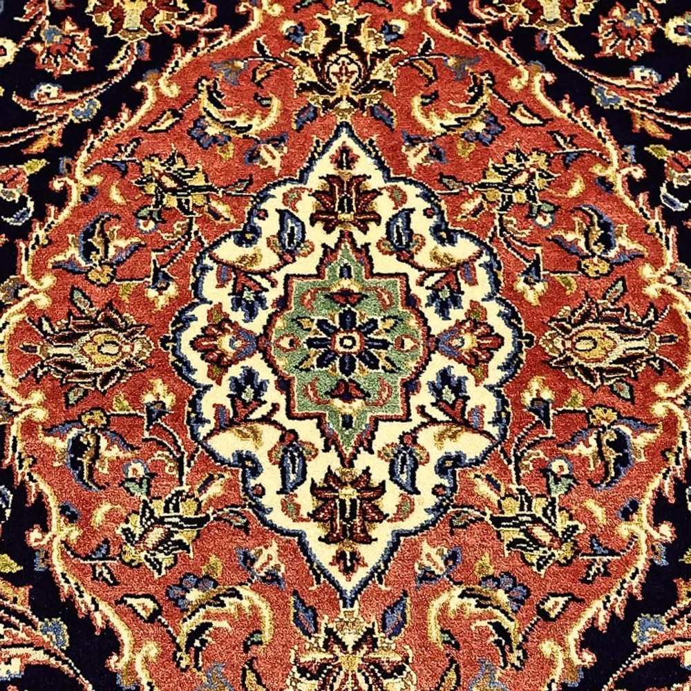 Tapete Persa - Bijar - Real - 220 x 136 cm - azul escuro