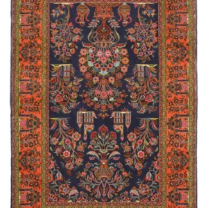 Tapete Persa - Clássico - 161 x 110 cm - azul escuro