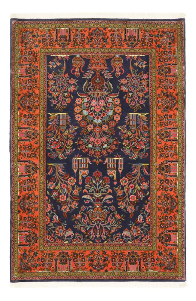 Tapete Persa - Clássico - 161 x 110 cm - azul escuro