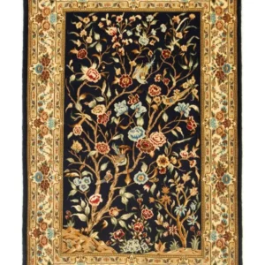 Tapete persa - Ghom - 154 x 100 cm - preto