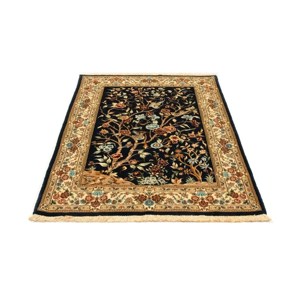 Tapete persa - Ghom - 154 x 100 cm - preto