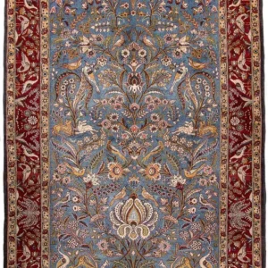 Tapete persa - Ghom - 207 x 137 cm - azul claro