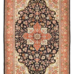 Tapete Persa - Ghom - Royal - 227 x 140 cm - azul escuro