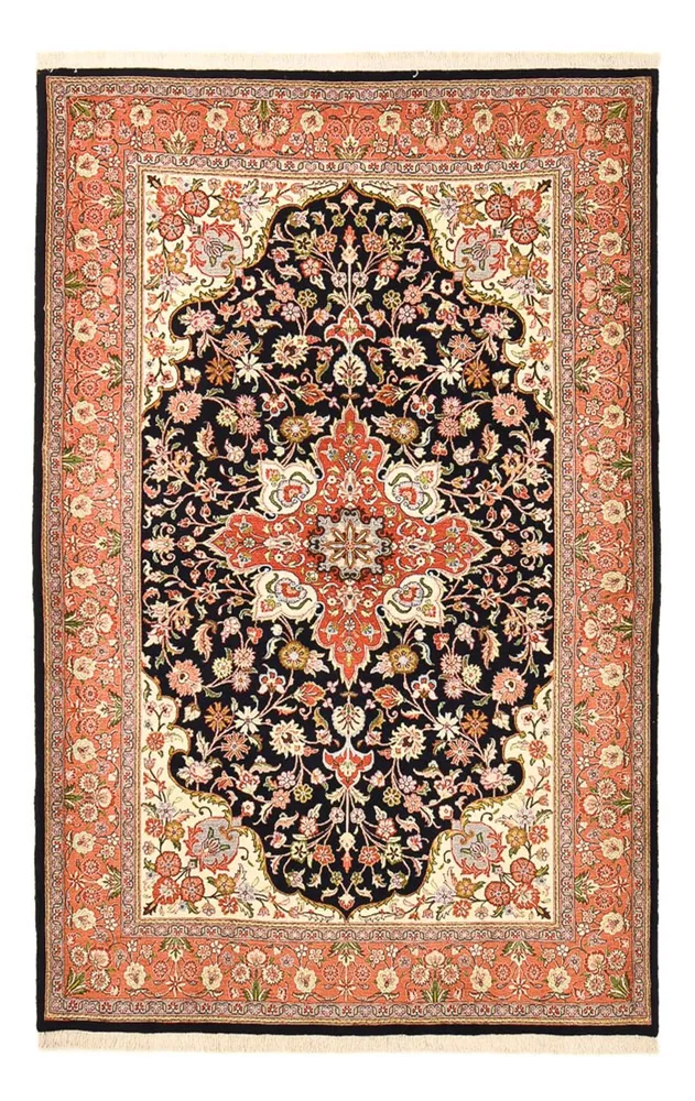 Tapete Persa - Ghom - Royal - 227 x 140 cm - azul escuro