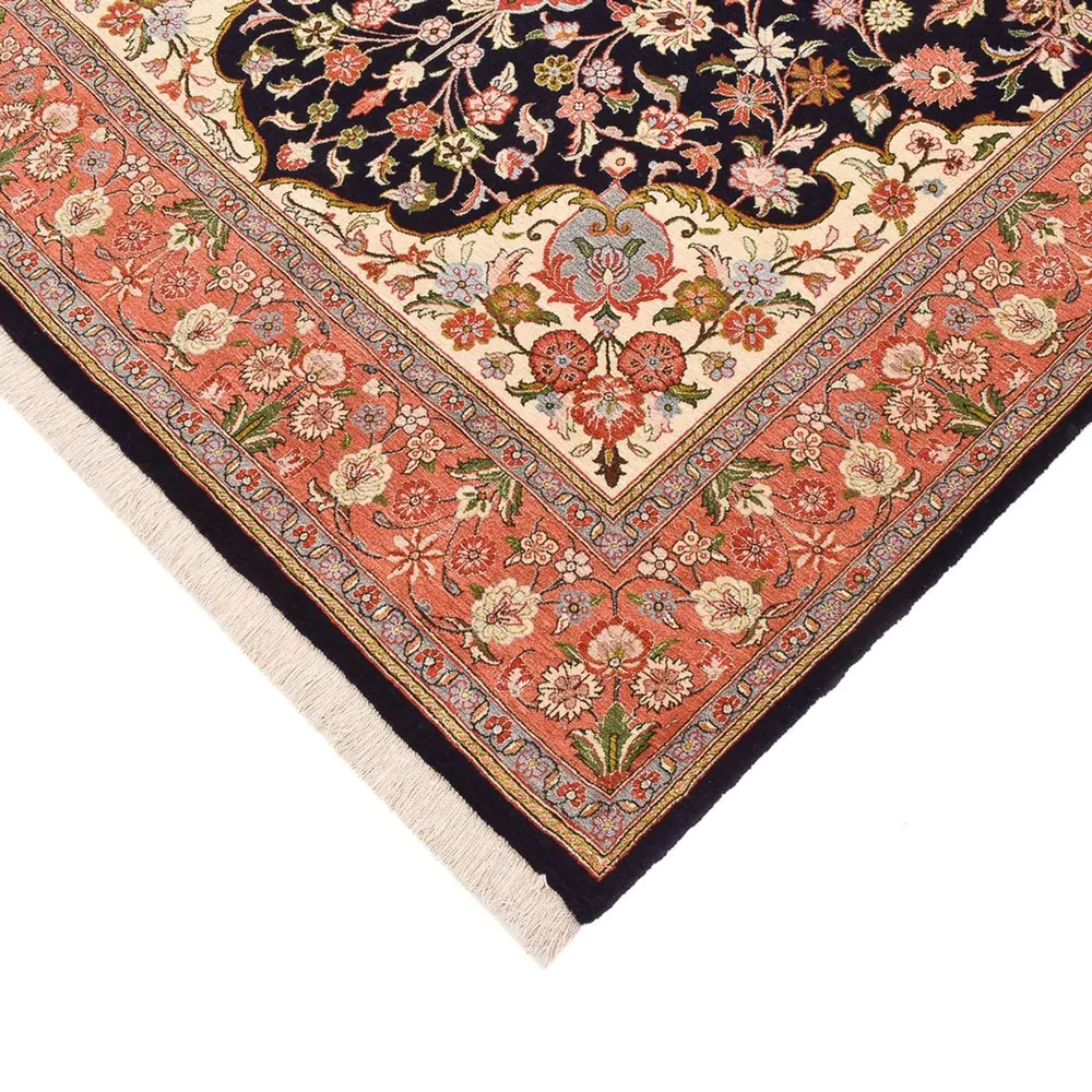 Tapete Persa - Ghom - Royal - 227 x 140 cm - azul escuro