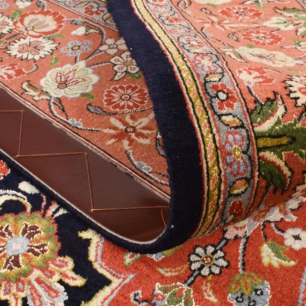 Tapete Persa - Ghom - Royal - 227 x 140 cm - azul escuro