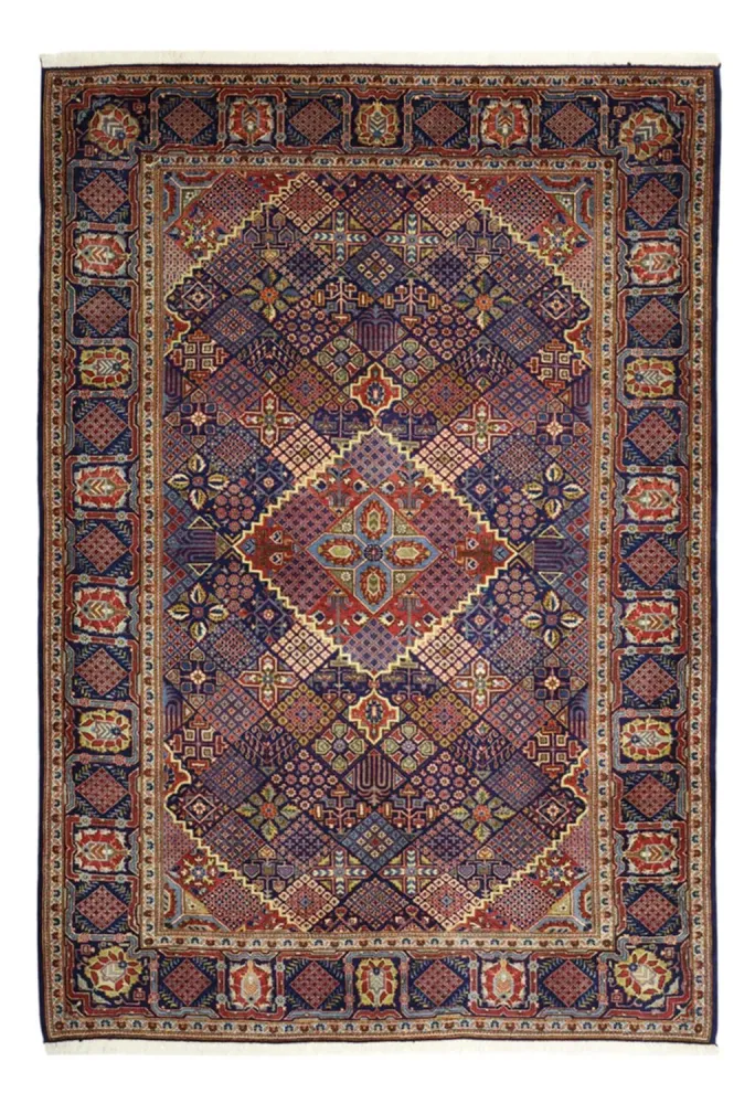 Tapete persa - Keshan - 211 x 143 cm - azul escuro