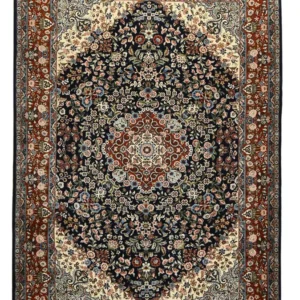 Tapete persa - Keshan - 315 x 220 cm - azul escuro