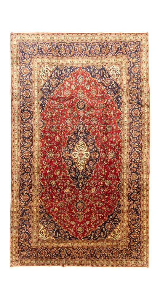 Tapete persa - Keshan - 346 x 207 cm - vermelho