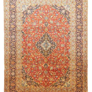 Tapete persa - Keshan - 382 x 270 cm - laranja