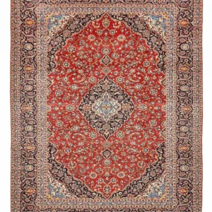 Tapete persa - Keshan - 392 x 290 cm - vermelho