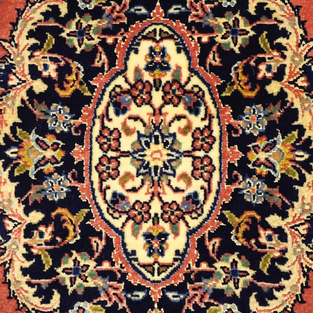 Tapete persa - Keshan - Colar de seda - 122 x 59 cm - vermelho