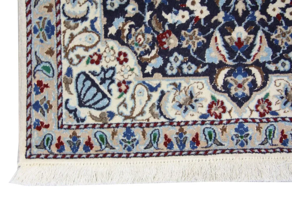 Tapete Persa - Nain - 128 x 88 cm - azul