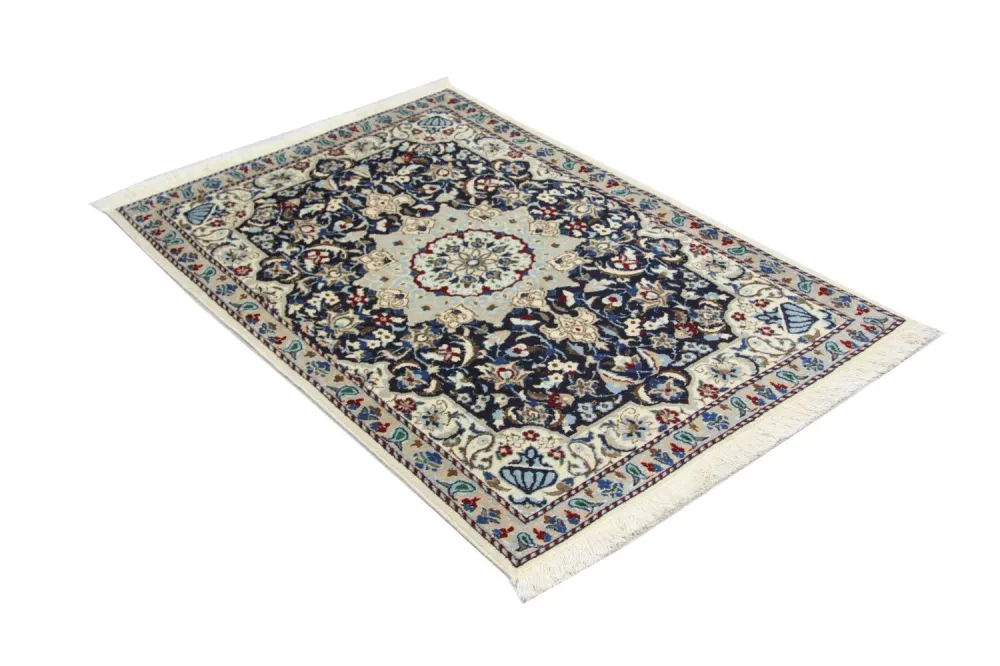 Tapete Persa - Nain - 128 x 88 cm - azul